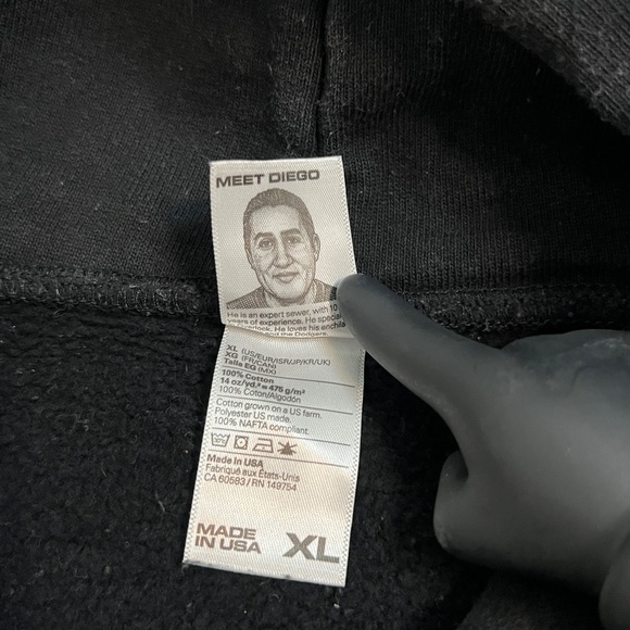 Don't Forget to Smile Heavy Fleece Hoodie Grunge Size XL - Picture 7 of 11